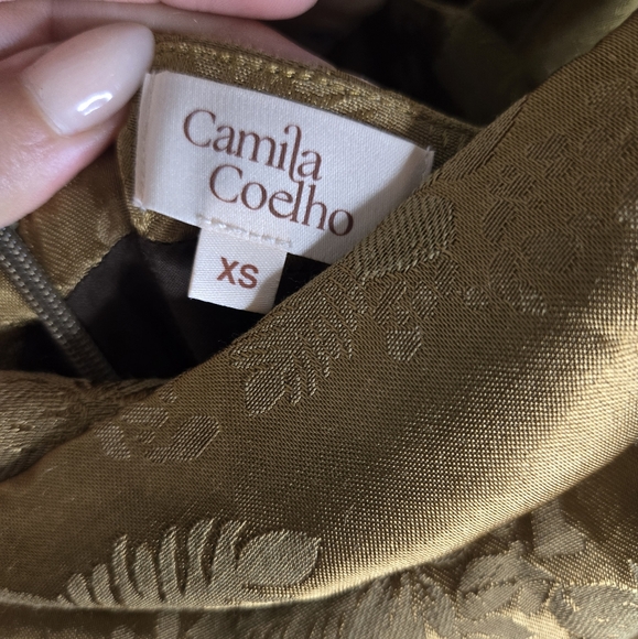 Camila coehla Reyna gold dress. Like new - Picture 2 of 3